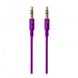 Cable De Audio Vorago Cab-108 3.5 Mm Redondo Metalico Morado Blister