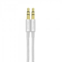 Cable De Audio Vorago Cab-108 3.5 Mm Metalico Blanco Blister