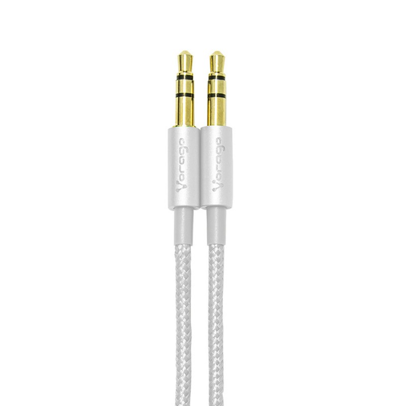 Cable De Audio Vorago Cab-108 3.5 Mm Metalico Blanco Blister