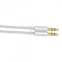 Cable De Audio Vorago Cab-108 3.5 Mm Metalico Blanco Blister