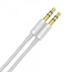 Cable De Audio Vorago Cab-108 3.5 Mm Metalico Blanco Blister