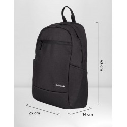 Mochila Techzone De Poliéster City Urbano Para Laptop Hasta 15.6" Negro Tzlbp15
