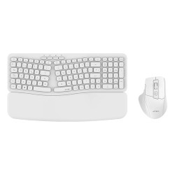 Kit Teclado Y Mouse Acteck Ultra Confort Mk650 1600 Dpi Inalambrico Usb Blanco Ac-939874