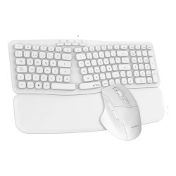 Kit Teclado Y Mouse Acteck Ultra Confort Mk650 1600 Dpi Inalambrico Usb Blanco Ac-939874