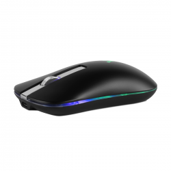 Mouse Vorago Mo-305-Bk Slim Rgb Inalámbrico Recargable Negro