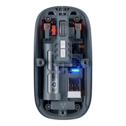 Mouse Inalámbrico Vorago Mo-415 Óptico 1600Dpi 5X Botones Silencioso Recargable 2.4Ghz Transparente