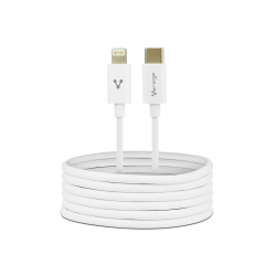 Cable Vorago Tipo C A Lightning 20W Carga Rápida 1 Metro Blanco Cab-125-Wh