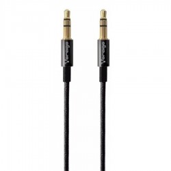Cable Auxiliar Cab-115 Negro Metalico 3.5Mm A 3.5 Mm Bolsa Vorago