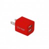 Cargador De Pared Vorago Au-106 Rojo Con 2 Puertos Usb Blister