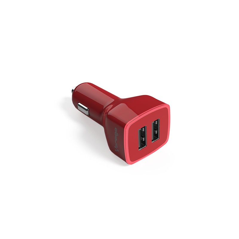 Cargador Para Auto Vorago 2 Puertos Usb Rojo Blister Au-103-Rd