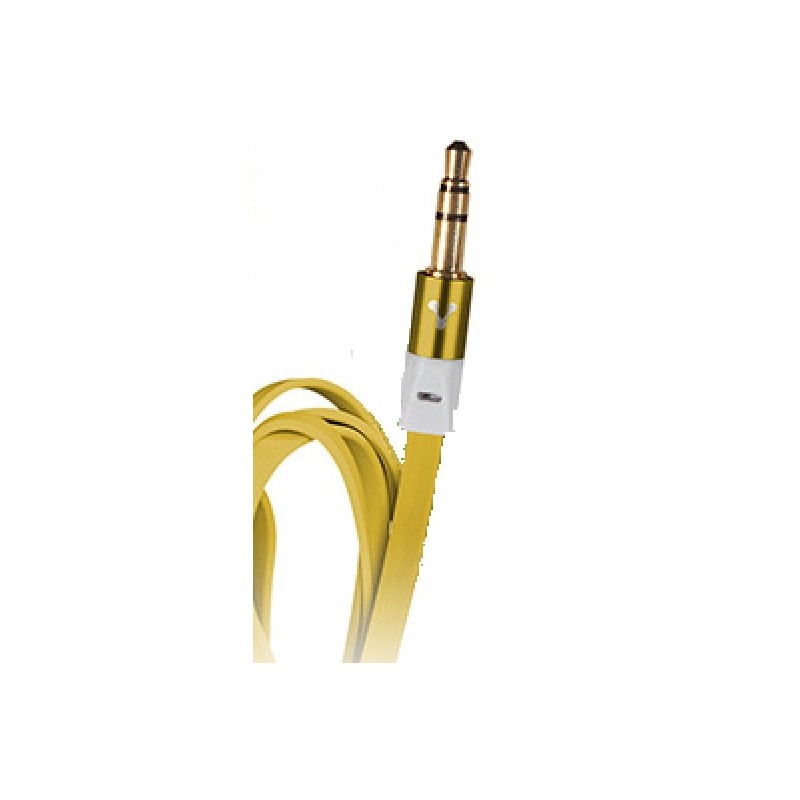Cable De Audio Vorago Cab-108 3.5 Mm Metalico Amarillo Blister