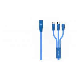 Cable Vorago Cab-300 Micro Usb/ Lightning/ Tipo C Metalico Negro