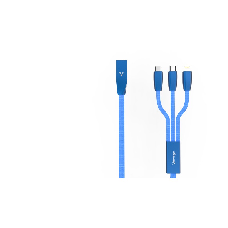 Cable Vorago Cab-300 Micro Usb/ Lightning/ Tipo C Metalico Negro