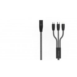 Cable Vorago Cab-300 Micro Usb/ Lightning/ Tipo C Metalico Negro