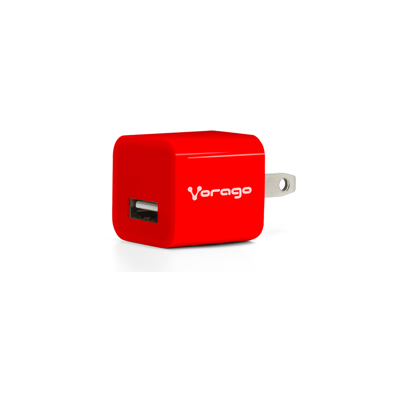 Cargador Para Pared Vorago Au-106 Con 2 Puertos Usb Rojo