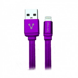 Cable Vorago Cab-119 Morado Usb-Apple Lightning 1 Mt  Bolsa