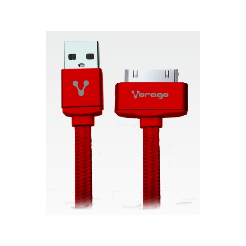 Cable Vorago Cab-118 Usb-Apple Dock 1 Metro Rojo Bolsa