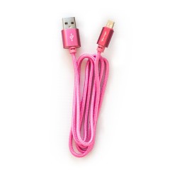Cable Vorago Cab-209 Dual Micro Usb/Lightning Rosa 1M Bolsa