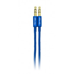 Cable Auxiliar Vorago  Cab-115 Azul Metalico 3.5Mm A 3.5 Mm Bolsa
