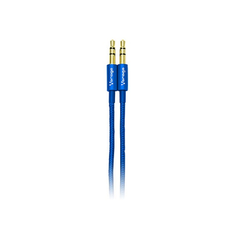 Cable Auxiliar Vorago  Cab-115 Azul Metalico 3.5Mm A 3.5 Mm Bolsa