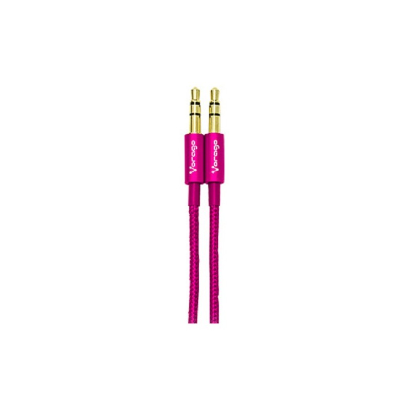 Cable Auxiliar Vorago Cab-115 Rosa Metalico 3.5Mm A 3.5 Mm Bolsa