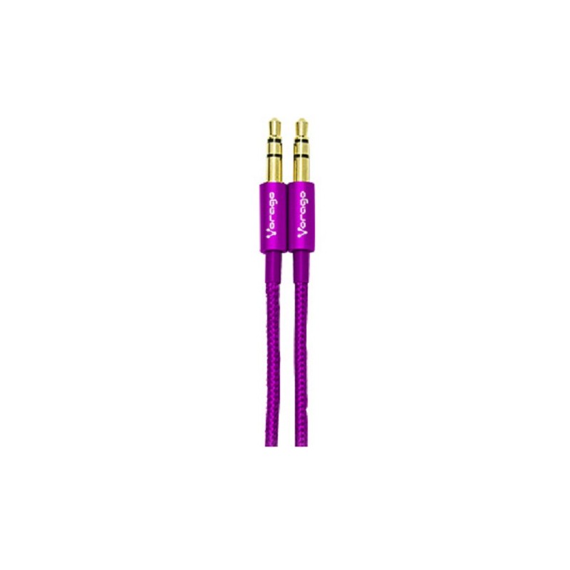 Cable Auxiliar Vorago Cab-115 Morado Metalico 3.5Mm A 3.5 Mm Bolsa