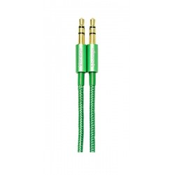 Cable Auxiliar Vorago Cab-115 Verde Metalico 3.5Mm A 3.5 Mm Bolsa