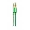 Cable Auxiliar Vorago Cab-115 Verde Metalico 3.5Mm A 3.5 Mm Bolsa