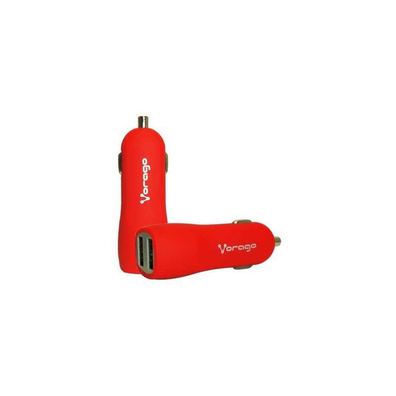 Cargador Para Auto Vorago Au-103 Con 2 Puertos Usb Rojo