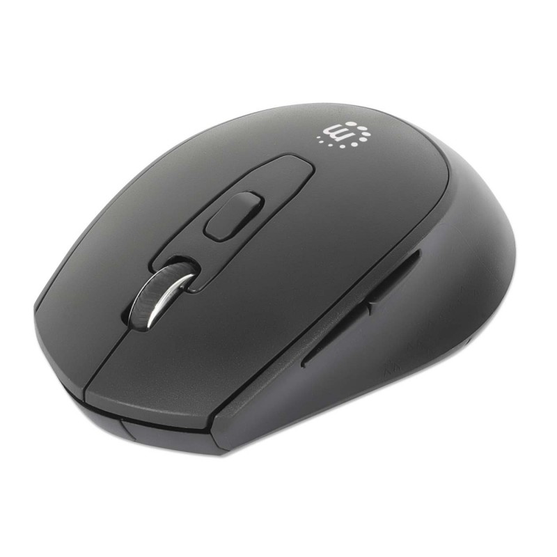 Mouse Manhattan Óptico 1600Dpi 6 Botones Inalambrico Usb-A Rf Negro 190343