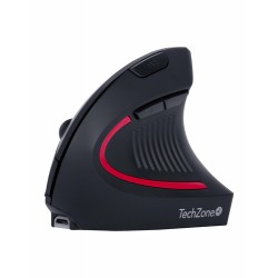 Mouse Techzone Tzmouina-06 Óptico 1600Dpi 6 Botones Inalámbrico Recargable Negro