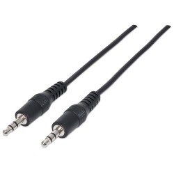 Cable De Audio 3.5Mm Manhattan Estereo M-M 1.8M Color Negro 334594
