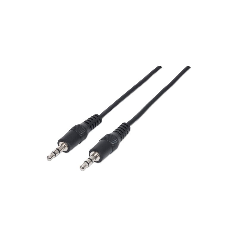 Cable De Audio 3.5Mm Manhattan Estereo M-M 1.8M Color Negro 334594