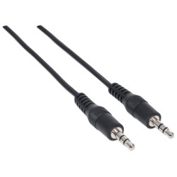 Cable De Audio 3.5Mm Manhattan Estereo M-M 1.8M Color Negro 334594