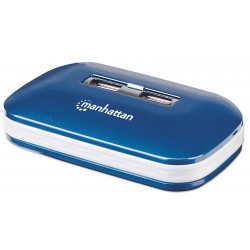 Hub Manhattan Usb V2.0 7 Ptos Azul Con Fuente 161039