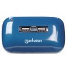 Hub Manhattan Usb V2.0 7 Ptos Azul Con Fuente 161039