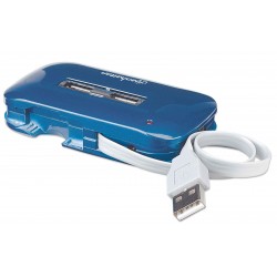 Hub Manhattan Usb V2.0 7 Ptos Azul Con Fuente 161039