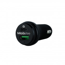 Cargador De Auto Mobifree Usb A Y Usb Tipo C Negro Mb-923330