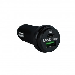 Cargador De Auto Mobifree Usb A Y Usb Tipo C Negro Mb-923330