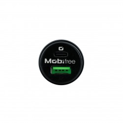 Cargador De Auto Mobifree Usb A Y Usb Tipo C Negro Mb-923330